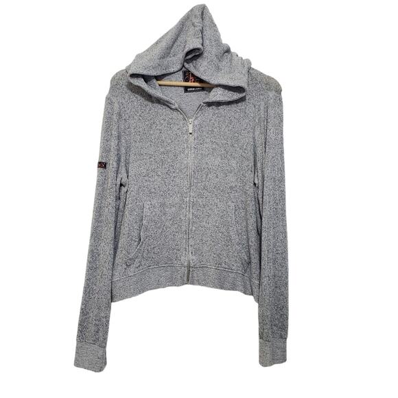 SuperDry | Soft Heather Grey Zip Front Hoodie - Picture 1 of 12
